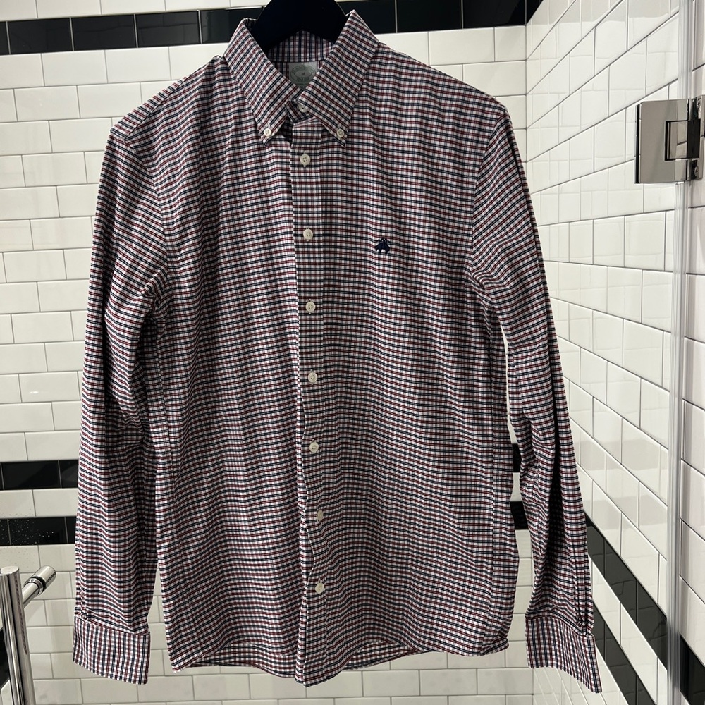 Brooks Brothers Blue and Red Casual Button Down Shirt